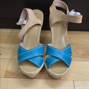 Vince Camuto Blue and Tan Women's Sandals
